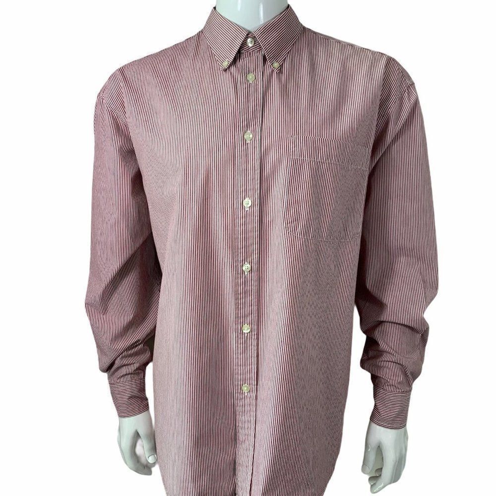 Gap Red Vertical Striped Casual Button Down Shirt